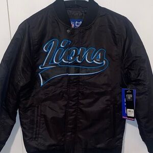 Black Detroit Lions Bomber Jacket